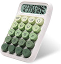 Y YOMA 1 Pack Mechanical Switch Calculator with 10 Digit Large LCD Display Big Button, Mini Cute Desktop Calculator 4 Function Basic Calculators for School Home Office Business, Leaf Green