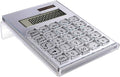 Acrylic Calculator with Stand, Battery and Solar Hybrid Powered Basic Calculator 12-Digit LCD Display,Home Office Desktop Accessories(Silver)